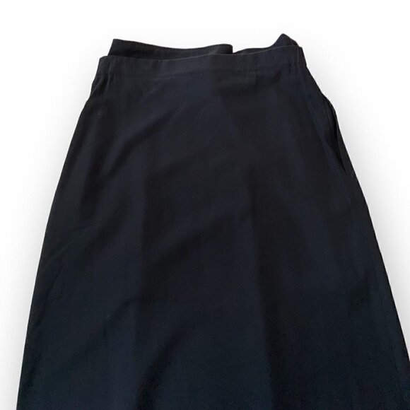 90s Comme des Garçons Tricot Navy Wool Belted Midi Skirt, Size M - Picture 7 of 14